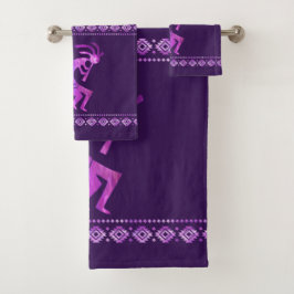 Paarse Kokopelli Bath-handdoekset Bad Handdoek