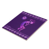 Paarse Kokopelli-keramische Tegel Tegeltje (Zijkant)