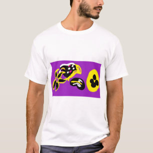 Paarse Kolibrie en bloemen T-shirt