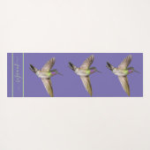 Paarse kolibrie monogram yogamat (Achterkant (horizontaal))