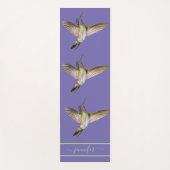 Paarse kolibrie monogram yogamat (Voorkant)