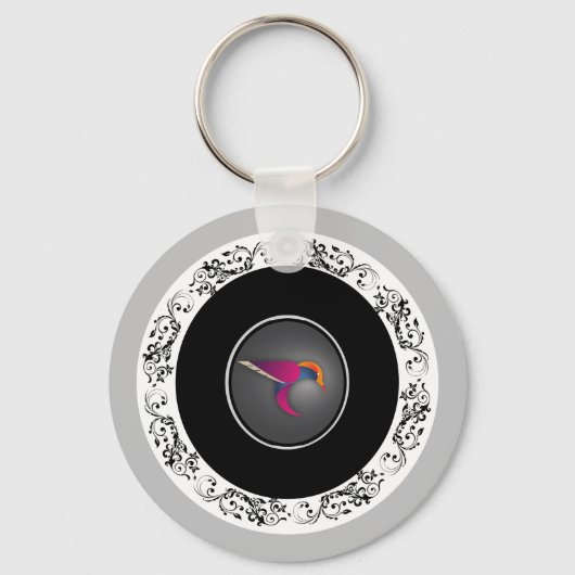 paarse kolibrie sleutelhanger (Voorkant)