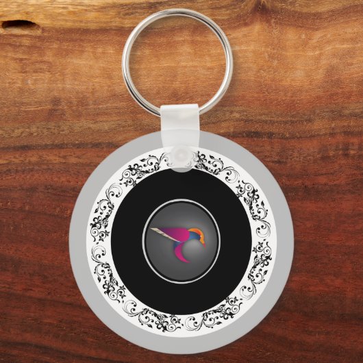 paarse kolibrie sleutelhanger (Voorkant)