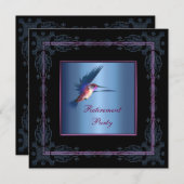 Paarse kolibrie vrouwen pensioenfeest kaart (Voorkant / Achterkant)