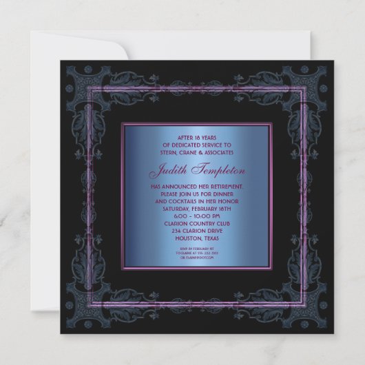 Paarse kolibrie vrouwen pensioenfeest kaart (Achterkant)