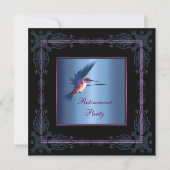 Paarse kolibrie vrouwen pensioenfeest kaart (Voorkant)