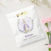 Paarse konijn Baby shower Bedankzakje (Gezegeld)