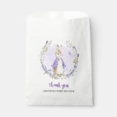 Paarse konijn Baby shower Bedankzakje (Voorkant)