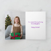 Paarse konijn kleindochter foto Pasen Kaart (Binnen)