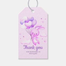 Paarse Konijn Konijn Baby Shower Bedankt  Cadeaulabel