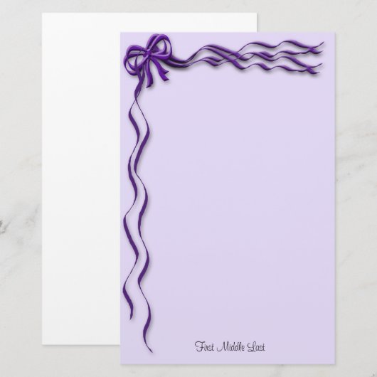 Paarse konijnen en bogen briefpapier (Voorkant / Achterkant)