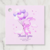 Paarse Konijnenkonijn Baby shower Dank u Bedankjes Labels (Voorkant)