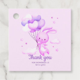 Paarse Konijnenkonijn Baby shower Dank u Bedankjes Labels