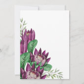 Paarse Koning Protea Aquarel Kunst Kaart (Achterkant)