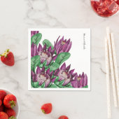 Paarse Koning Protea Aquarel Kunst Servet (Insitu)