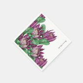 Paarse Koning Protea Aquarel Kunst Servet (Hoek)