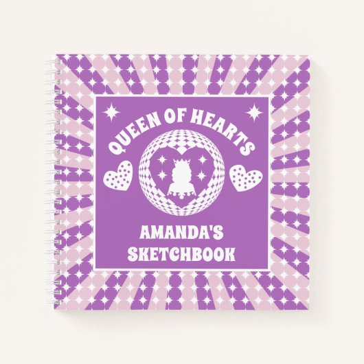 Paarse koningin van het hart Kinder zakboekje Notitieboek (Voorkant)