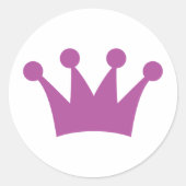 paarse koningskroon ronde sticker (Voorkant)