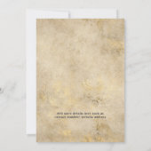 Paarse, Koninklijk Blauwe en Gouden Bloemige Bruil Aankondiging (Achterkant)