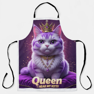 Paarse Koninklijke Kitty – Koningin Hoor Mijn Kitt Schort