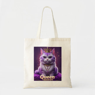 Paarse Koninklijke Kitty – Koningin Hoor Mijn Kitt Tote Bag