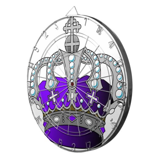 Paarse koninklijke kroon dartbord (Voorkant Rechts)