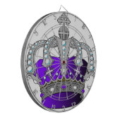 Paarse koninklijke kroon dartbord (Voorkant Links)