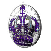 Paarse koninklijke kroon dartbord (Voorkant Rechts)