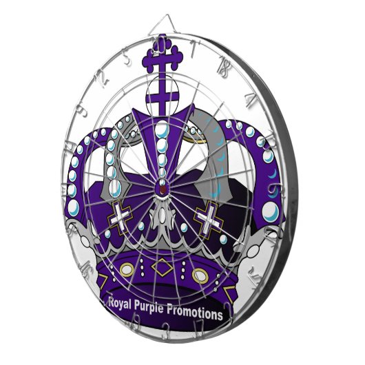 Paarse koninklijke kroon dartbord (Voorkant Rechts)
