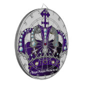 Paarse koninklijke kroon dartbord (Voorkant Links)