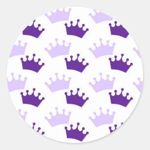 Paarse Koninklijke Kroon Sprookjesprinses Baby Bor Ronde Sticker
