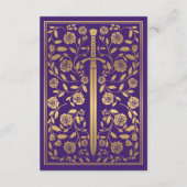 Paarse koninklijke middeleeuwse zwitbruiloft - det informatiekaartje (Achterkant)