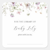 Paarse kookplaat van wilde Baby showers Vierkante Sticker (Voorkant)