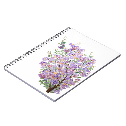 paarse kool- en raapspiraalbloemen notitieboek (Linkerzijde)