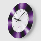Paarse koolstofvezel Metallic look Grote Klok (Hoek)
