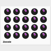 Paarse koolstofvlinder Overdosering Bewustmaking V Ronde Sticker (Vel)