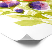 Paarse Koraal Aquarel Botanicals Poster (Hoek)