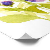 Paarse Koraal Aquarel Botanicals Poster (Hoek)