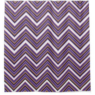 Paarse & Koraal Chevron Douchegordijn – Moderne Zi