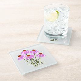 Paarse korenbloemen glazen onderzetter