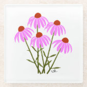 Paarse korenbloemen glazen onderzetter (Voorkant)