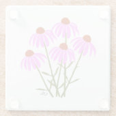 Paarse korenbloemen glazen onderzetter (Achterkant)