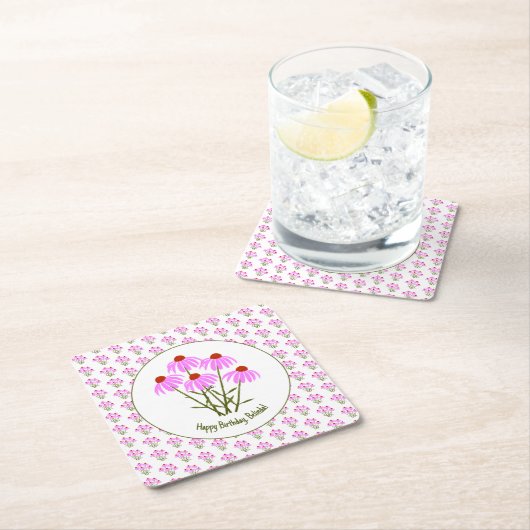 Paarse Korenbloemen Kartonnen Onderzetters (Insitu)