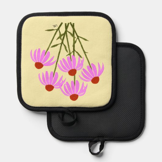 Paarse korenbloemen pannenlap (Voorkant / Achterkant)