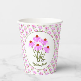 Paarse korenbloemen papieren bekers