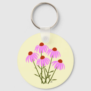 Paarse korenbloemen rond sleutelhanger