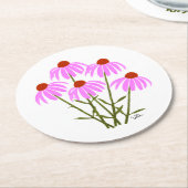 Paarse korenbloemen ronde kartonnen onderzetter (Gebogen)