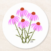 Paarse korenbloemen ronde kartonnen onderzetter (Voorkant)