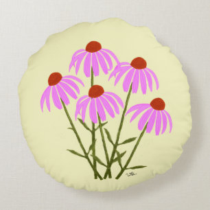 Paarse Korenbloemen Ronde Kussen