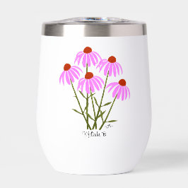Paarse Korenbloemen Steel Glas Wijn Tumbler